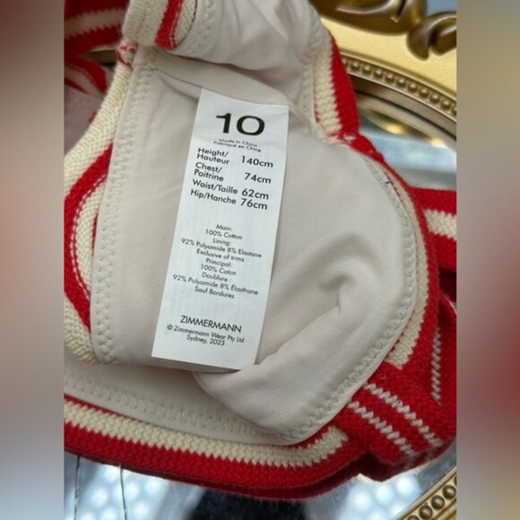 🆕 ZIMMERMANN KIDS 🧿 NWT Alight Crochet Wave Bikini, Red Floral - Sz 10 Y - Picture 9 of 13